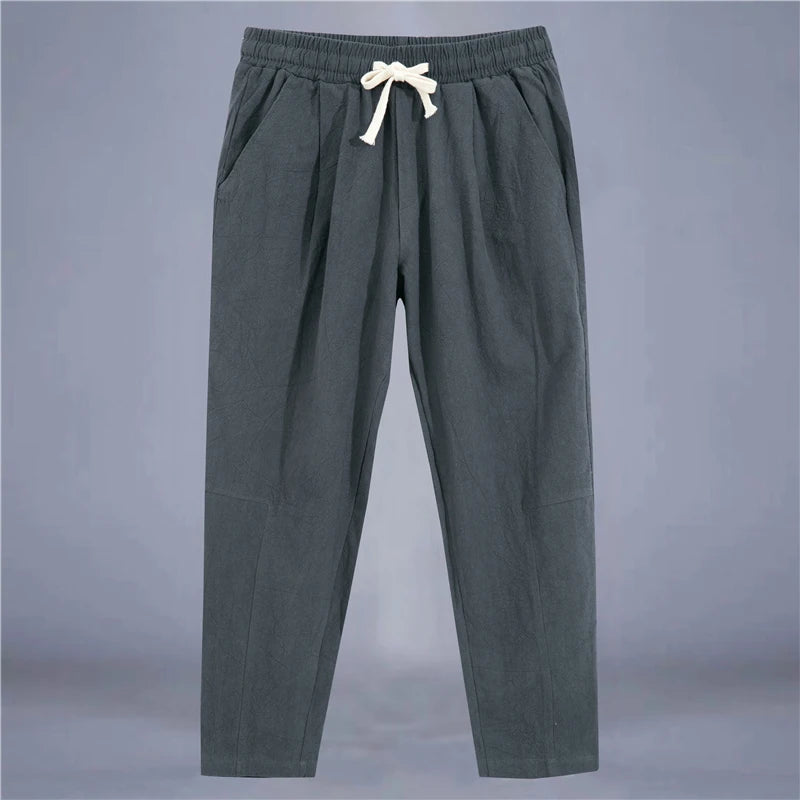 Pantalon Regular Fit en lin mélangé