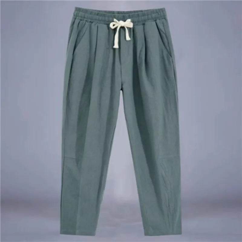 Pantalon Regular Fit en lin mélangé