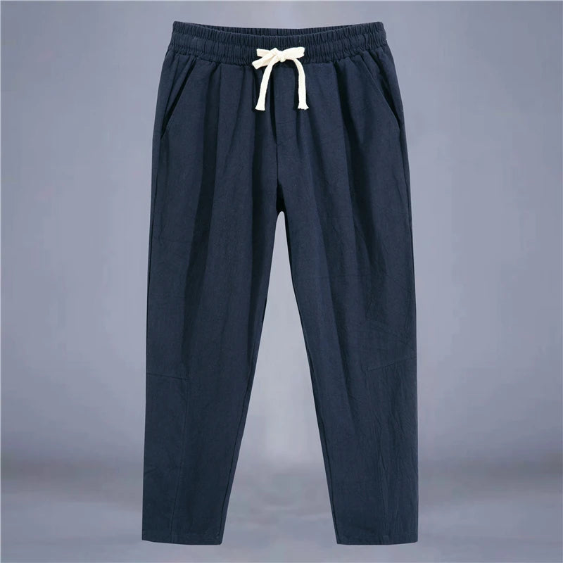 Pantalon Regular Fit en lin mélangé
