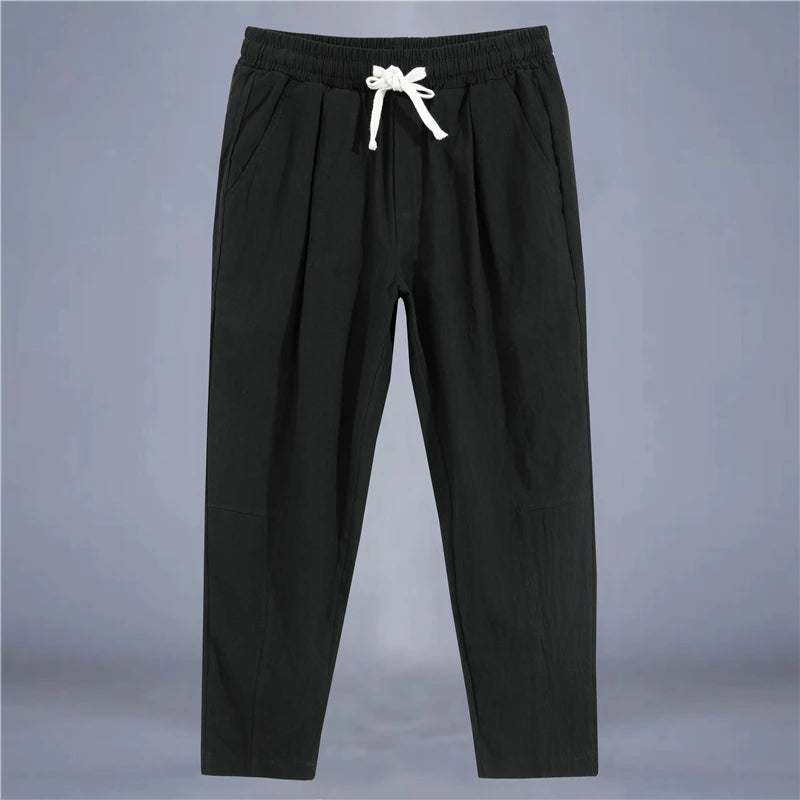 Pantalon Regular Fit en lin mélangé